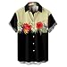 Top de Camisa de Manga Corta con Solapa y Hebilla de impresión Digital 3D de Moda y Ocio para Hombre Camisa Hombre La