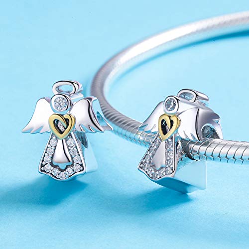 Malldou Jewelry Angel Wing Charm 18K Gold Plated Bead Charms For Charms Bracelet Necklace Christmas Gifts #TOP3