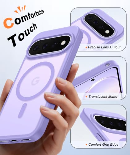 Image of FNTCASE for 11 /11 Pro Case: Compatible with MagSafe Light Purple | With Screen Protector, Translucent Magnetic Back, Military Grade Drop Protection, Matte Shockproof Phone Cover, Light Purple