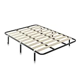 duehome | RX Silver, Somier Laminas + Patas, Base Cama con Patas, Acabado en Grafito, Medidas: 150 cm (Ancho) x 180 cm (Largo) x 30 cm (Alto)