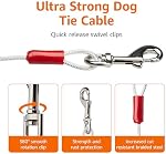 Amazon Basics Tie-Out Cable for Dogs up to 41kg,7.62m, White