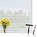 aboveBED Fensterfolie Blickdicht 44.5X200 cm, Sichtschutzfolie Fenster Milchglasfolie mit Streifen, Selbstklebende statische Folie f&uuml;r Fenster im Bad, B&uuml;ro & Wohnzimmer