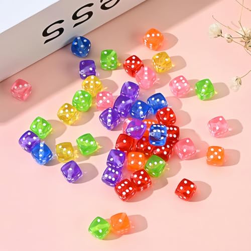 CATOR 40 Stück Würfel Bunt Set 6-Seitig, flüsterwürfel 14 mm, Würfel Set Spielwürfel Flüsterwürfel Dice Set mit abgerundeten Ecken Würfelkönig für Würfelspiele Tischspiele