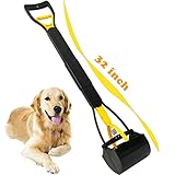 ienjoyed 32“ Tall Pooper Scooper, Large Pooper Scooper for Dogs Heavy Duty, Dog Pooper Scooper with Long Handle & High Strength Durable Spring, Foldable Dog Poop Pick Up