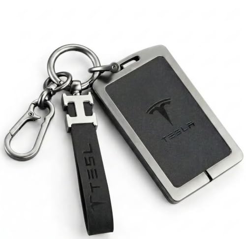 Tesla Key Card Holder with Keychain