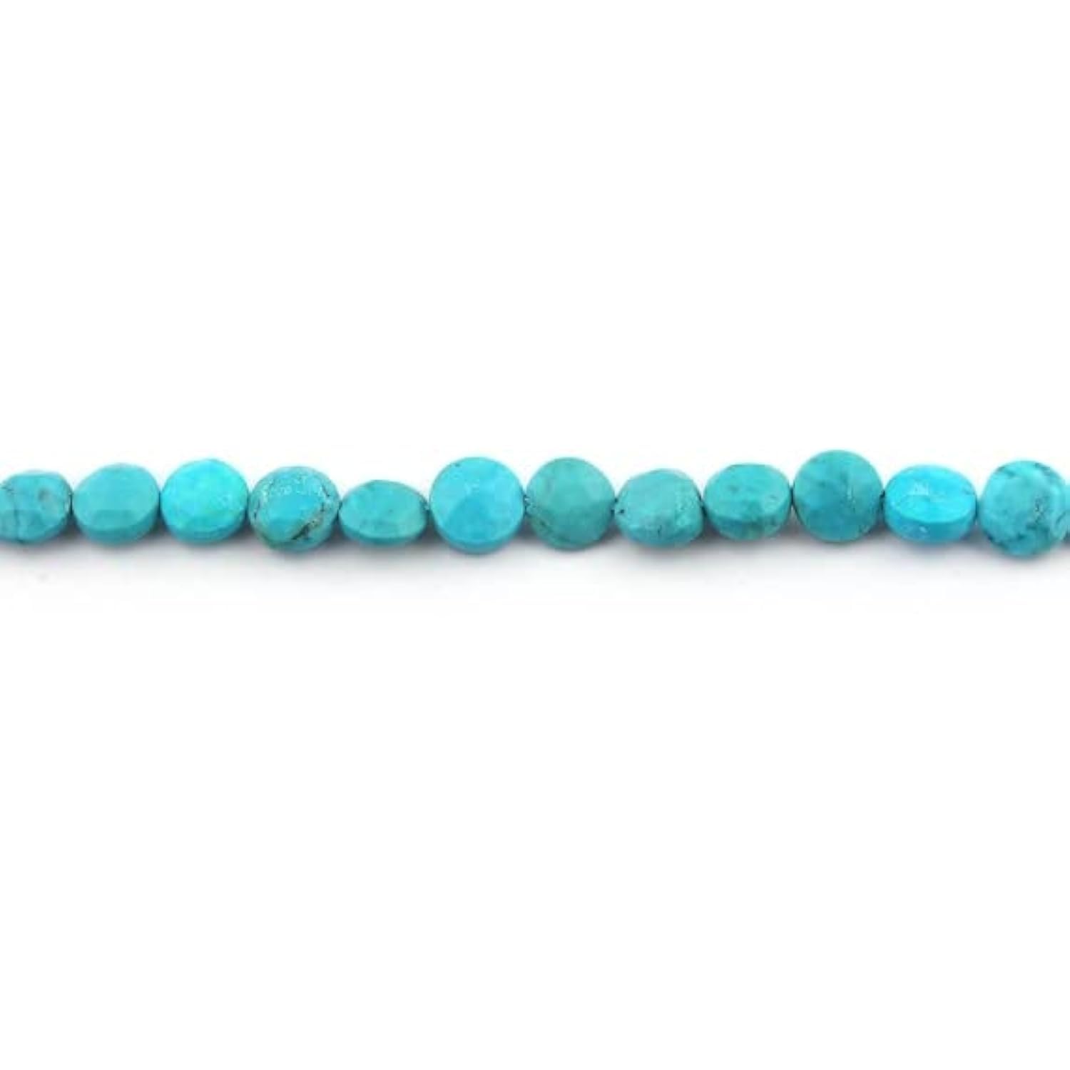 Turquoise perles briolettes facettées de 7mm en forme de pièce de monnaie pour création SB2192