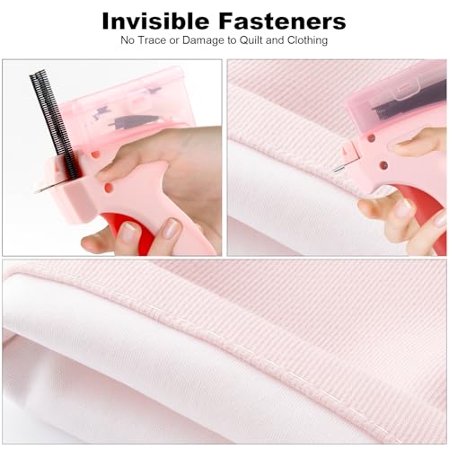 Etikettierpistole Heftpistole Etikettiermaschine Schnelles Fixiergerät für Kleidung mit 5 Ersatznadel 1000 Heftfäden,Mikro-Stichpistole Stichsäumpistole für Kleidung,Quick Clothing Fixer