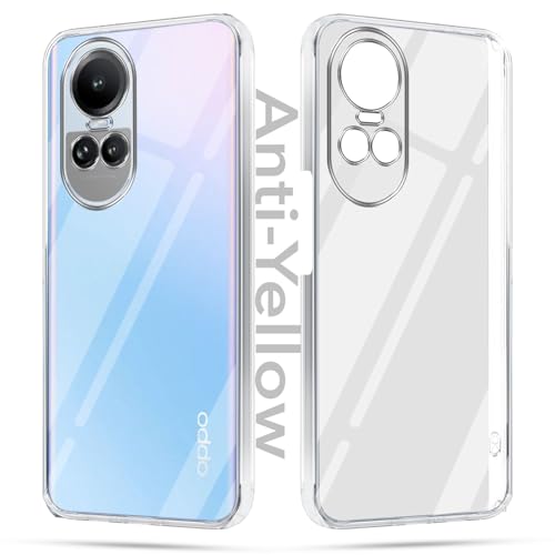 Image of Jkobi Lifetime Anti-Yellow Clear Back Cover Case for Oppo Reno 10 5G | Oppo Reno 10 Pro 5G (Sleek Hard Crystal | Shockproof and Camera Protection)