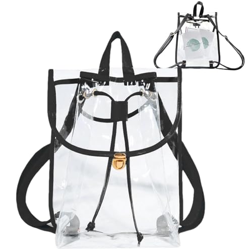 Mochila escolar transparente de PVC impermeable con asas reforzadas 1