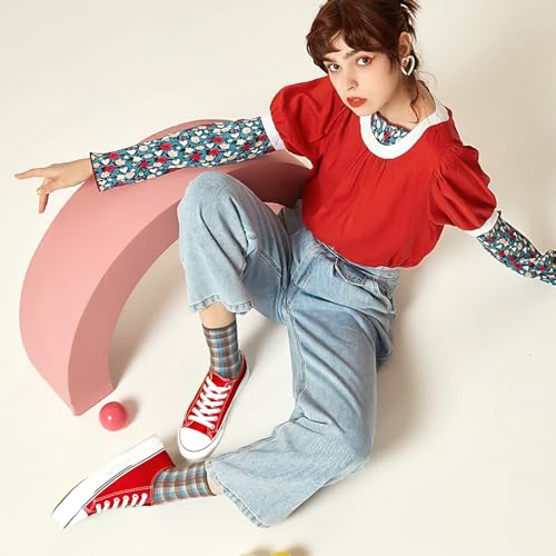 Image of hash bubbie White Sneakers for Women Low Top Canvas Shoes Womens Canvas Sneakers Women's Fashion Sneakers Slip on Casual Tennis Shoes