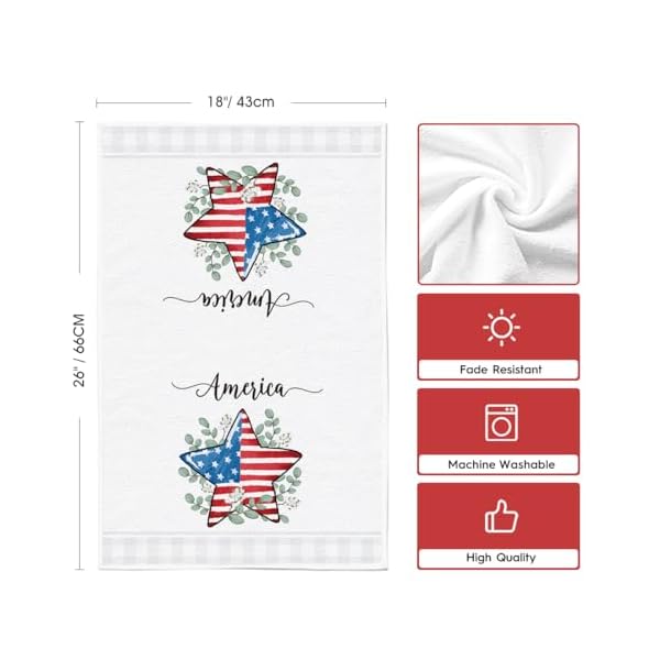Artoid mode america stars eucalyptus patriotic 4th of july kitchen towels dish towels 18×26 inch seasonal summer decoration hand towels set of 2  urban country home decor