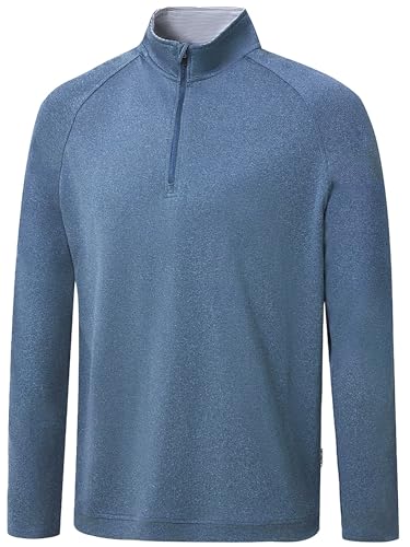 Image of Golf Quarter Zip Pullover for Men Mock Neck 1 /4 Zip Lightweight Athletic UPF 50+ Men's Long Sleeve Golf Sweatshirt