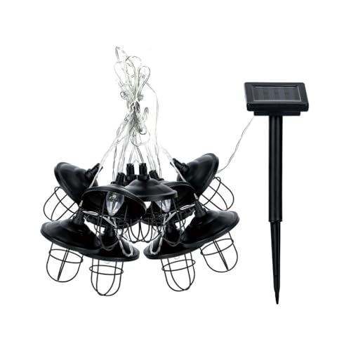 Xanlite - GRL5INDUS - Guirlande solaire industrielle - 5m - IP44-10 boules - En métal - Couleur Noir