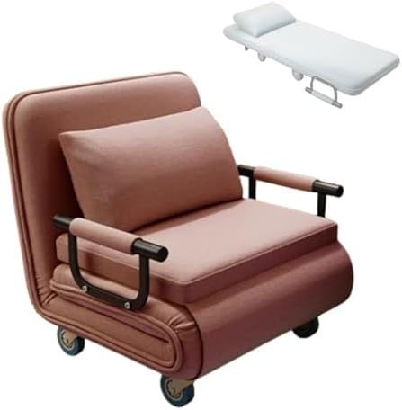 360° Wheels Folding Chaise Lounge, 3-in-1 Memory Foam Sofa Bed, Adjustable Backrest & Armrests, Removable Washable Cover, Multi-Colored, Compact Design (190x77x24cm)