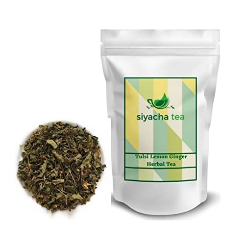 Image of Siyacha Tea Tulsi Lemon Ginger Green Tea, 500 Grams, with Natural Tulsi, Lemon Peel, Ginger Roots Blend, Natural Antioxident Rich, Immunity Booster Detox Beverage, Chai Makes 250 cups (approx)