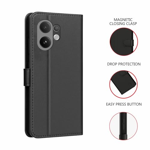 Image of AIBEX Shock Proof Flip Compatible for Vivo V60E 5G / Vivo T4 Pro 5G / Vivo V60 5G Flip Cover Leather Finish | Inside TPU with Card Pockets | Wallet Stand | Complete Protection Flip Case