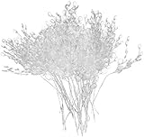 Taotenish 50pcs Artificial Flower Stem with Crystal Acrylic Beads Water Drop Diamante Flower Branches for Home Wedding Decor - White