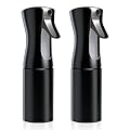 LBJFYHJN 2 flaconi spray per capelli, 200 ml, con nebbia fine continua, per piante, pulizia, alcool, ecc. (nero)