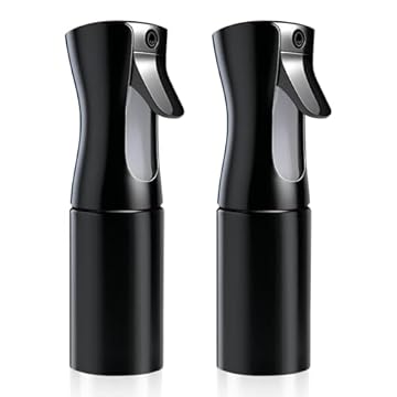 LBJFYHJN 2 flaconi spray per capelli, 200 ml, con nebbia fine continua, per piante, pulizia, alcool, ecc. (nero)