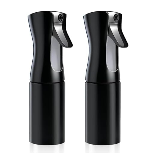 LBJFYHJN 2 botellas pulverizadoras de 200 ml para el cabello, botella de agua con niebla fina continua para plantas, limpieza, alcohol, etc. (negro)