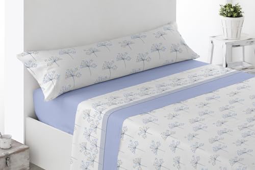 ENERGY COLORS TEXTIL-HOGAR Oferta! Juego Sábanas Estampadas Verano, Juego 3 Piezas -1 Sabana, 1 Bajera Ajustable y 1 Funda de Almohada Microfibra cepillada (Sampaguita, Cama 135)