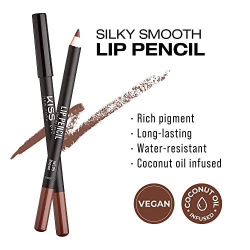 Image of Kiss New York Professional Slim Long-Wear Lip Liner Pencil, Matte Finish