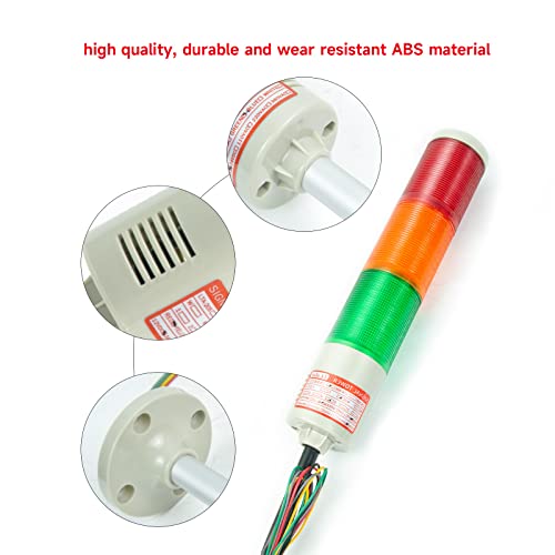 Industrial Signal Light, Small 3 Layer Strobe Warning Lights With Holder No Sound Dc24V For Factory Workshop, Industrial Alarm Flash Lamp Safety Indicator Tower Stack Andon Lights, Lta-205W #TOP2