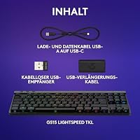 Logitech G G515 LIGHTSPEED TKL kabellose flache Gaming-Tastatur (Schwarz) – Ansicht 8