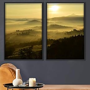 signwin 2 Piece Framed Canvas Wall Art Sunset...