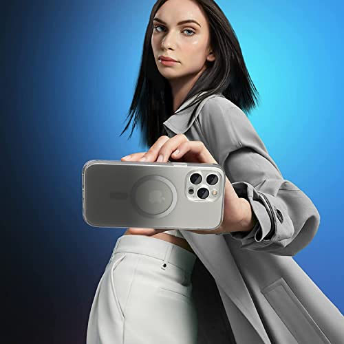 Image of eller sante Zurich MAGPRO Gradient Colored for iPhone 14 Pro Case Cover, Transparent, 6 Feet Drop Protection, Shockproof, Scratch Resistant, Slim, Compatible with MagSafe Back Cover - Grey