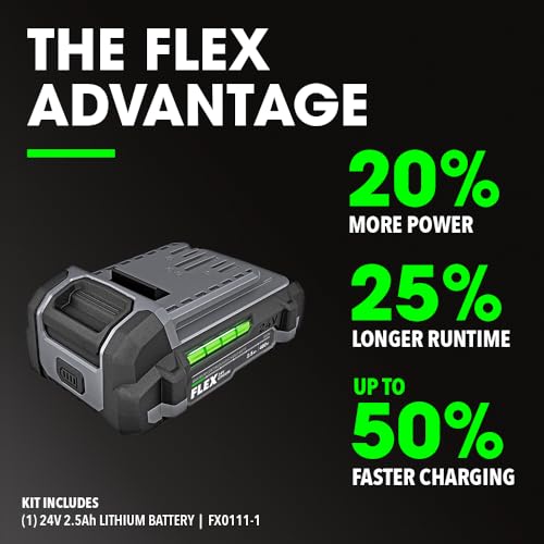 FLEX 24V Brushless Cordless 1/2-Inch 650 In-Lbs Torque 2-Speed Compact Hammer Drill Kit with 2.5Ah Lithium Battery and 160W Fast Charger - FX1231-1A