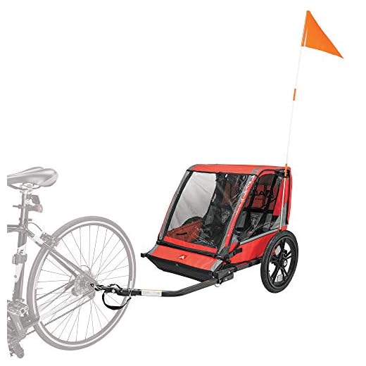 Allen Sports Hi-Viz 2-Child Bicycle Trailer, Model ET2-R, Red