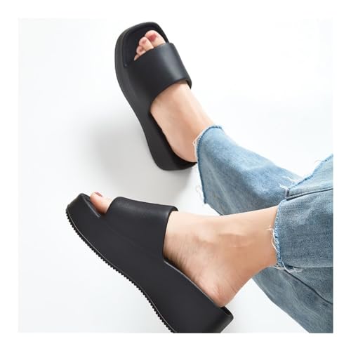 Sandals, 6cm Thick EVA Sandals - Comfortable Outdoor Slippers for Women Shower Shoes(Black,6)2