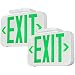 TORCHSTAR Green LED Exit Sign Emergency Light, Ceiling/Side/Back Mount, AC 120V/277V, Recharged Battery Included, Single/Double Face, UL-Listed, for Apartments, Hotels, Schools, Pack of 2