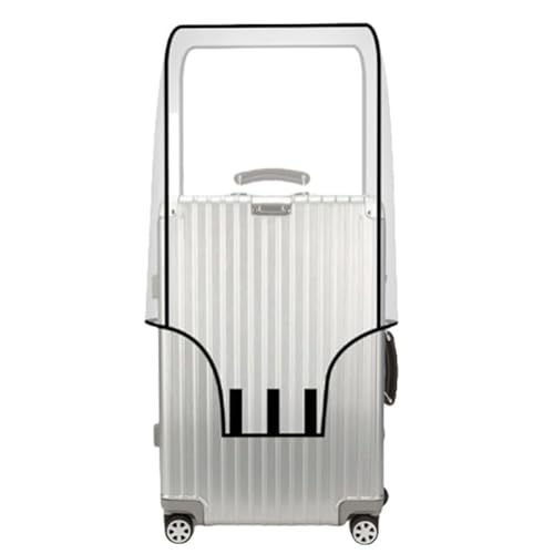 Ycnpeatt 20 Inch Reinforced Edge Suitcase Cover - Transparent PVC Waterproof Luggage Protector with 3 Heavy-Duty Velcro Straps, Premium Wrapped Design for 20" Wheeled Suitcases (1-Pack)