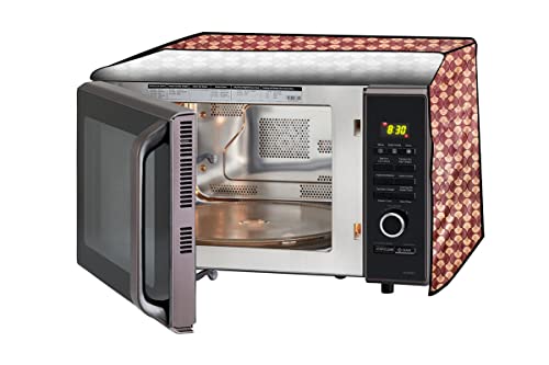 Image of Stylista PVC Microwave Oven Cover for LG 32 L Convection MC3286BRUM, Counterchange Pattern Brick