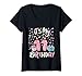 Femme It's My 11th Birthday Confettis en forme de donut pour gâteau d'anniversaire 11 ans T-Shirt avec Col en V