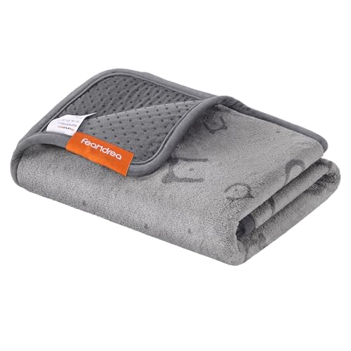 Feandrea Hundedecke, 2er Set, Wiederverwendbare Hundematte, 122 x 61 cm, L, wasserdicht, auslaufsicher, rutschfest, saugfähig für Meerschweinchen, Hamster, Kaninchen, Taubengrau PTD006GD01