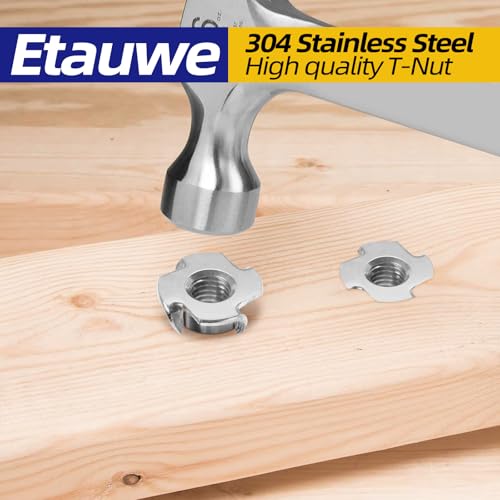 1434-20 t-nuts 304 stainless steel 4-pronged tee nut for wood rock climbing holds furniture 25 pcs