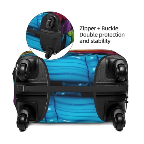 Travel Luggage Cover Colorful water Suitcase Protector Elastic Washable Stretch Suitcase Protector Anti-Scratch Travel Suitcase Cover Fit 18-32 Inch Luggage3