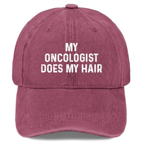 KHMCURP My Oncologist Does My Hair Hat for Men Funny Baseball Cap Funny Birthday Gifts for Men Wine Red