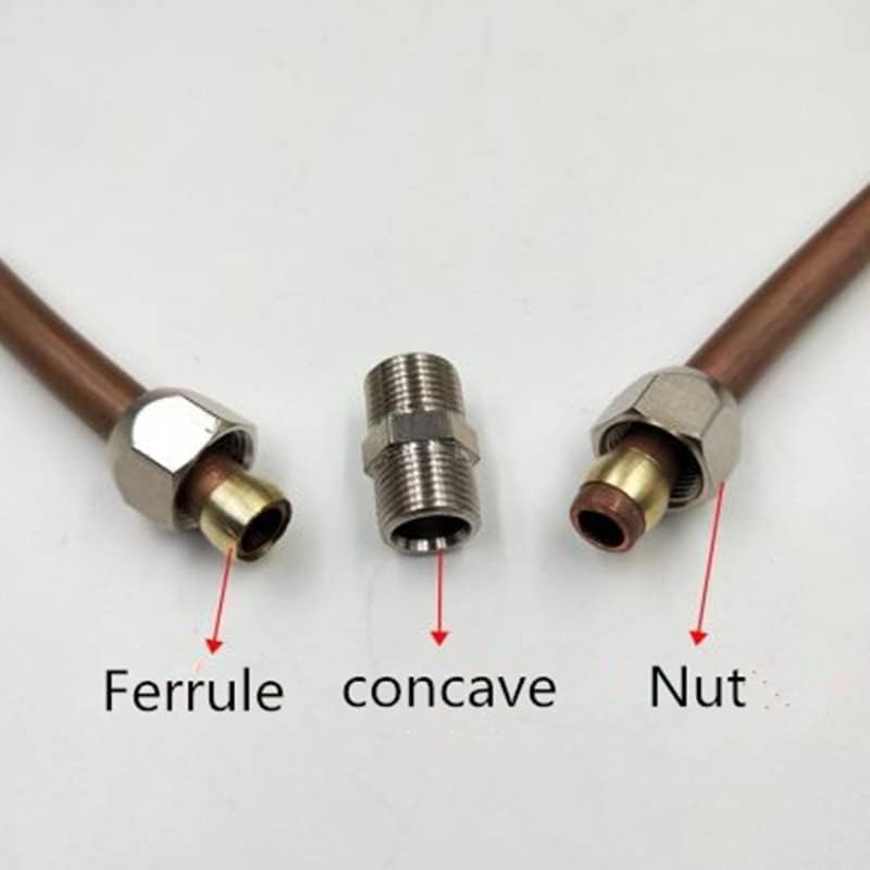 QZLIBEFUD 銅にニッケルメッキ1個 圧縮フェルールチューブ継手 4-16mm 真鍮パイプ ダブルカードセット 銅ジョイント