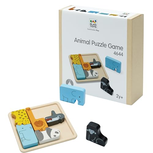 PlanToys® Animal Puzzle Game Wooden Educational Toy for Kids Ages