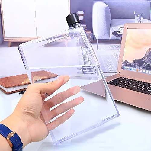 Darryy Flat Water Bottle, a5 Water Bottle 420ml, Flache Wasserflasche, Flache Trinkflasche Auslaufsicher mit Dichtring, Trinkflasche Flach Bpa free, Ultraschlank Passt in Ihre Tasche