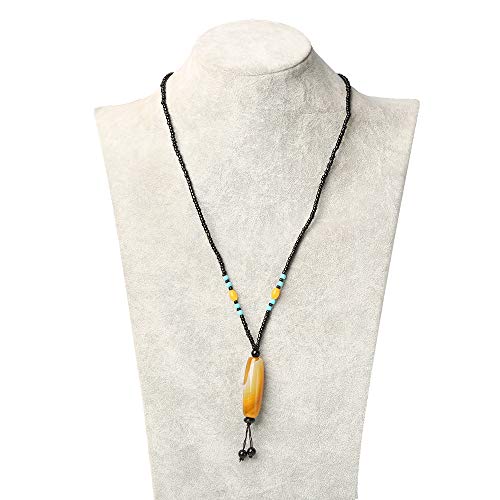 THTHT Naszyjnik z naturalnego kamienia agatowego, długi D; modny, Lucky Cure, kryształowy sweter łańcuszek Lady boho joga Reiki, biżuteria charme, 15