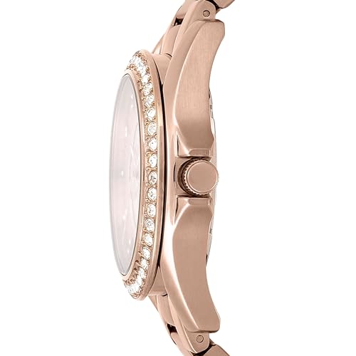 FOSSIL Riley Womens Quartz Watch with Rose Gold Dial and Rose Gold Stainless Steel Bracelet ES2811