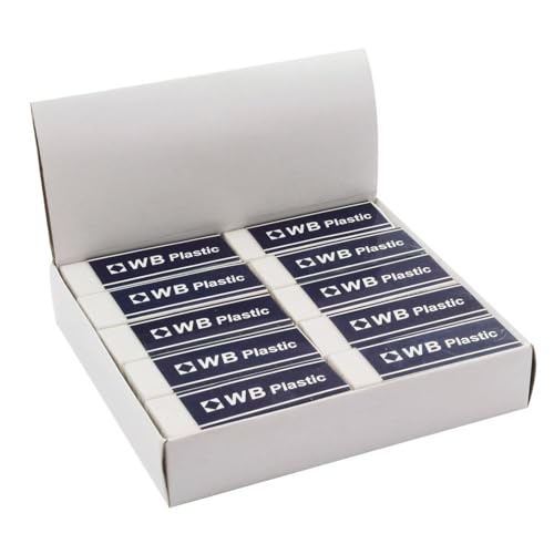 ValueX Eraser White with Blue Sleeve [Pack of 20]