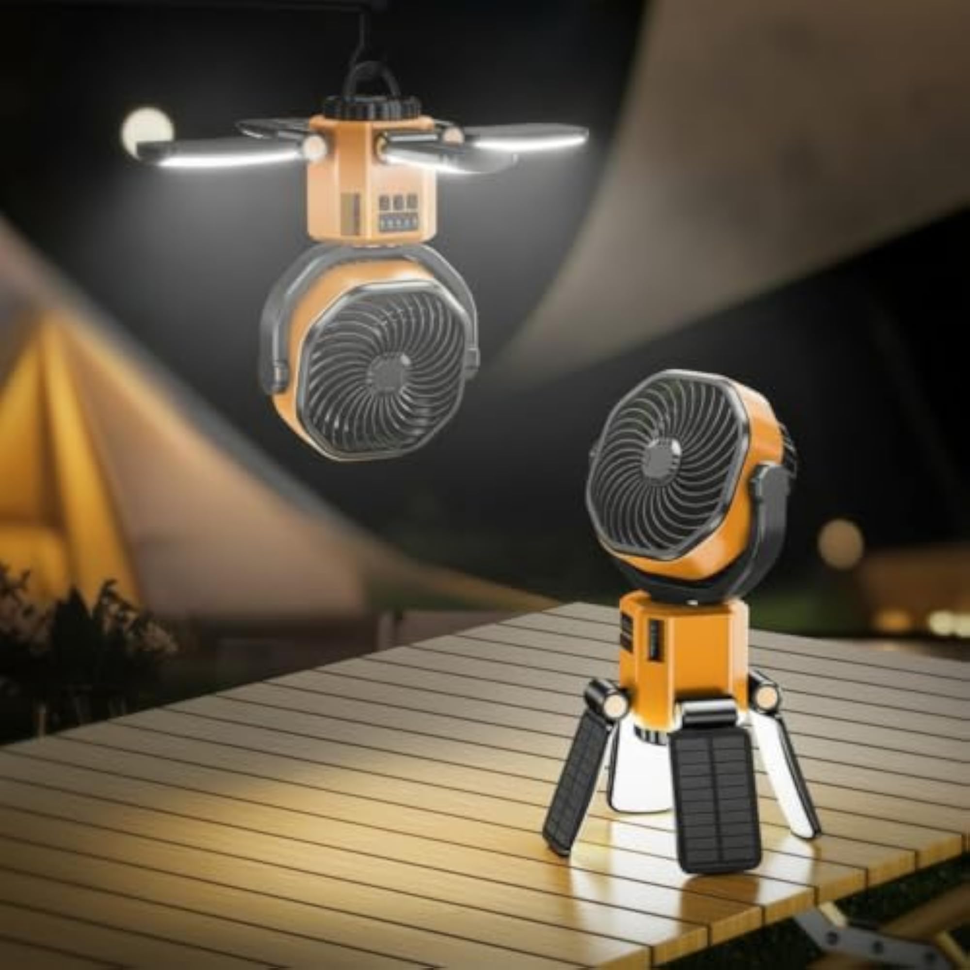 Portable Hanging Fan with Light