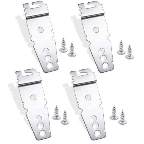 Paquete de 4 soportes de montaje para lavavajillas, soporte para lavavajillas debajo de la encimera, clips para lavavajillas, con tornillos compatibles con lavavajillas Whirlpool Kenmore KitchenAid