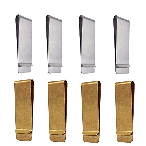 Classic Cash Clips, Qtopun Metal Credit Business Card Holder Money Paper Slim Clips for Women Men Office and Home (Silver+Copper)